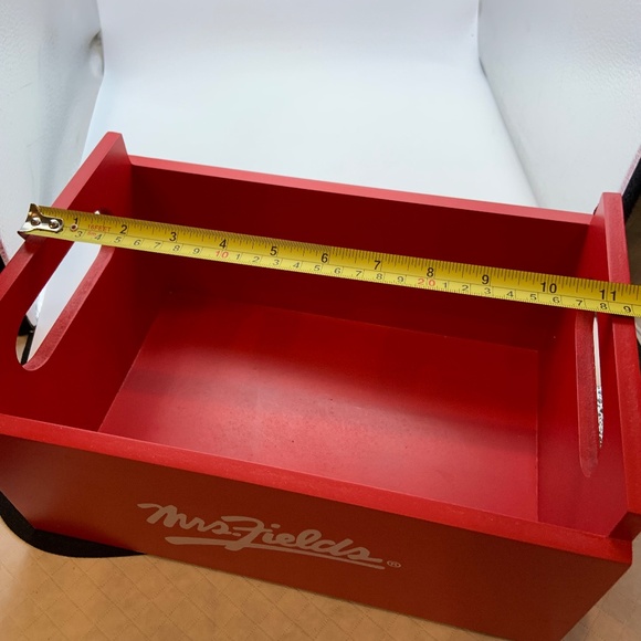 Vintage Mrs. Fields Wooden Logo Box Retro 11" Crate Red/White - Picture 14 of 16